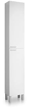 duehome | Mueble de Baño, Columna de baño 2 Puertas y 4 Patas, Modelo Inspire, Acabado en Color Blanco Brillo, Medidas: 30 cm (Ancho) x 182 cm (Alto) x 25 cm (Fondo)