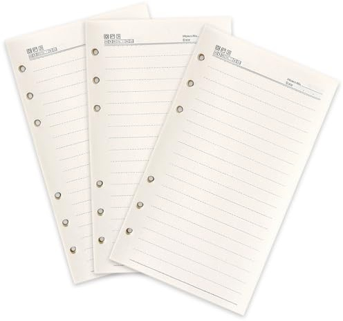 3 Packungen A6 Liniert Collegeblock Nachfüllpapier,180 Blätter (360 Seiten) Loseblattpapier,17cm×9.6cm Loseblatt Papier,6 Löcher A6 Einlagen Liniert,Refill Paper für Einsätze,Ringbücher,Notizen