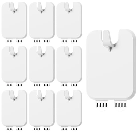Picture Hangers, Wall Hook Set, Adhesive Mounting Clips, 10 Piece Canvas Holder Kit, No Drill Hanging Solution for Room Decoration, Drywall, Photo, Painting, Dorm, School, Hotel, 2.6x2.01 inches