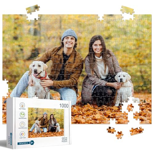 Personalised Jigsaw Puzzles for Adults 1000/500/300 piece, Custom Puzzles from Photos, Personalised Jigsaw Puzzles with Photo Text, Personalised Gifts for Family Pet Birthday Christmas Halloween