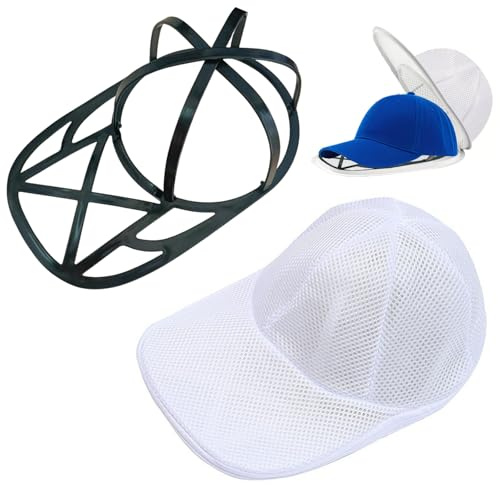 JURENEE Sandwich Cap Waschmaschinen form, Faltbarer Basecap Waschgestell, Anti Verformungs Basecap Waschen, Sicher und Geruchsneutral, Einfach zu Benutzen, Geeignet für Waschmaschinenwäsche Hut
