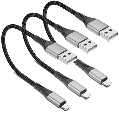 PEAKLIFT iPhone Ladekabel Kurz [30CM, 3Pack], MFi Zertifiziert Nylon 0.3M USB A auf Lightning kable Schnellladekabel Kompatibel für iPhone 14 13 12 11 Pro Max Xs Xr X 8 7 6 Plus SE iPad Air/Mini