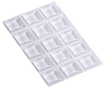 Metafranc Schutzpuffer 13 x 13 mm - selbstklebend - transparent - 15 Stück - Effektiver Schutz sensibler Oberflächen / Möbelpuffer-Set / Anschlagdämpfer für Schranktüren / Anti-Rutsch-Puffer / 646006