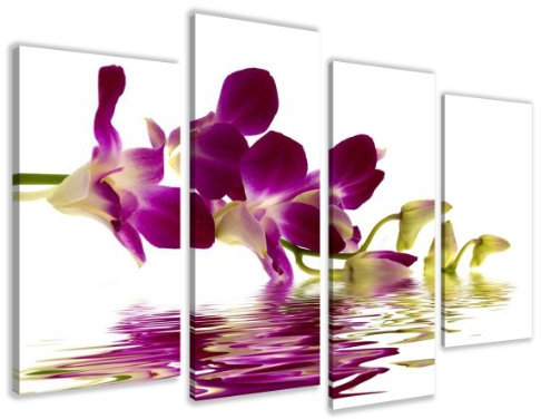 Visario Leinwandbild Orchidee — elegantes Wandbild Blumenmotiv auf Leinwand fertig gerahmt — 130x80 cm 6132
