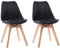 Happy Garden Lot de 2 chaises de Salle à Manger Style scandinaves Nora Noires avec Coussin, chaises de Cuisine, chaises rembourrées, Pieds en Bois de hêtre Massif