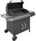 vidaXL Barbecue a Gas 6+1 Fornelli Nero in Acciaio Inox Giardino BBQ Piastra