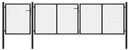 vidaXL Gartentor aus Stahl 400 x 100 cm Anthrazit