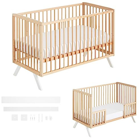 COOL · DREAMS Cuna Bebe Convertible en Cama. Cuna colecho 120x60 Koala con Kit colecho y barandillas Nature Incluidas. Seguridad, Comodidad y versatilidad para el Descanso de tu bebé CoolDreams