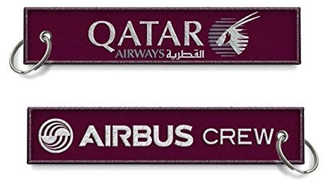 Koolkrew Qatar Airbus Crew Keychain - Violet - Aviation - Unisex-Adults
