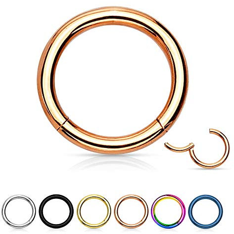 Treuheld® | Segmentring-Clicker aus Chirurgenstahl | Rosegold | Größe: 1.2mm x 8mm