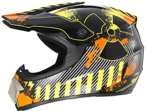 Motocross Helm,Motorrad Crosshelm für Mountainbike ATV BMX Downhill Offroad,Für Motorrad Crossbike Off Road Enduro Sport Jugend Motocross Helm Kinder Motorrad Fahrrad Helm,Black 15,L