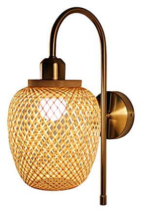 Appliques Murales Intérieur Osier Bambou Applique Bricolage Rotin Abat-Jour Luminaires Rustiques Appliques Murales Décor pour Salon Restaurant Café Bar Couloir, Base E27