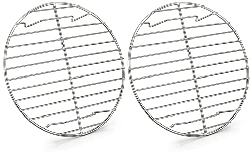 HaWare Rejilla de enfriamiento redonda de 2 unidades, 100% acero inoxidable, rejilla de enfriamiento para hornear, enfriar al vapor, idea para olla, horno, molde para tartas, apto para horno y