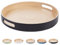HABITAS Spun Bamboo Decorative Tray for Coffee Table, Ottoman Tray, Wooden Tray, Round Tray, Coffee Table Tray Decor, 13.75 Inches Large Round Serving Tray, Black