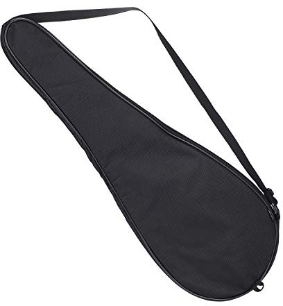Qchomee Single Badminton Racquet Cover Padded Squash Racket Carrying Case Waterproof Oxford Cloth Shoulder Bag Wear-Resistant Adjustable Racquet Cover for Court Casual Trips