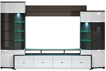Wohnwand TV-Wand Wohnzimmerwand Medienwand TV-Möbel Trendy I, Weiß