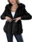Geschallino Giacca Corta da Donna in Pelliccia Ecopelle con Cintura Cappotto da Motociclista Capispalla in Pile Inverno Sherpa 515 Nero XL