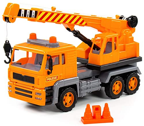 Polesie Teleskop-Kran LKW Kinder Spielzeug Special Schwungrad Fahrzeug mit Zubehör