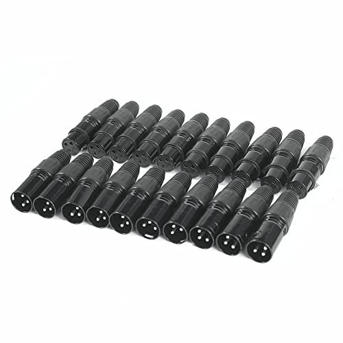Lot de 20 connecteurs XLR à 3 broches pour micro - 10 mâles et 10 femelles - Prise audio pour une conductivité élevée et un bruit ultra faible