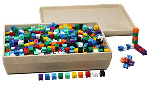 WISSNER aktiv lernen - Steckgewichtswürfel in 10 Farben (1000 Stück) - RE-Plastic®