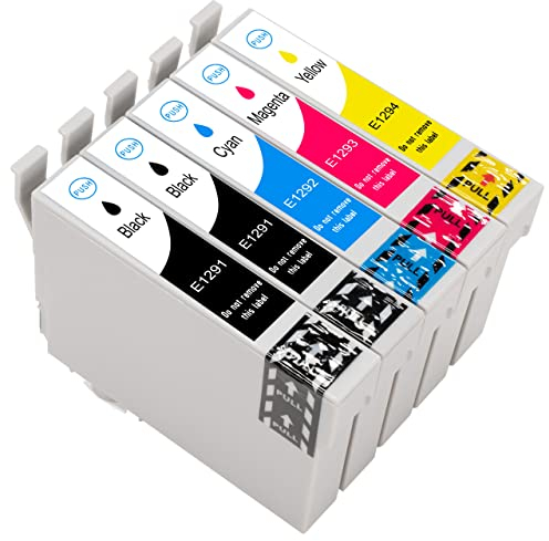 ESMONLINE 5 er Set Multipack kompatible Druckerpatronen als Ersatz für Epson T129 E129 passend für Workforce WF-7015 WF-7525 Stylus Office SX420W SX425W SX435W SX440W SX525W tylus Office BX625 BX925