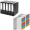 VON Leitz Set Ordner mit Register, 5er Pack Ordner A4, 100% Recycling-Karton, Für 600 Blatt, 80 mm Rückenbreite, Schwarz, 10531095 & 10er Pack 12-teiliges Register, 100% Recycling-Karton, 13010000