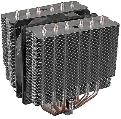 Mars Gaming MCPU-2T, Disipador CPU Doble Torre, 6 Heatpipes HCT, TDP 280W, Ventilador Ultra-silencioso PWM 120mm, Multisocket Universal