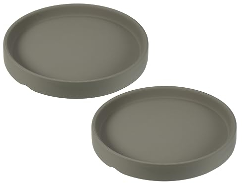 M METERXITY 2pz Pianta Sottovaso - Rotondo Ceramica Gocciolatoio Vassoio Drenaggio Applicazione Esterno/Giardino Fioriera Vaso (4,5, Scuro Grigio)