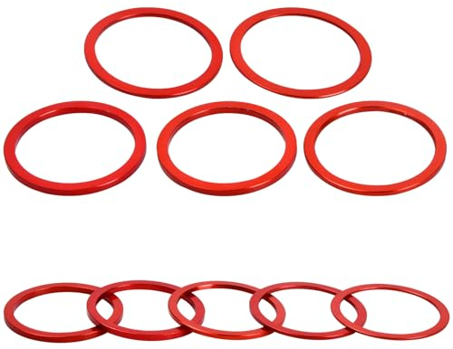 10 Stück Spacer Fahrrad Innenlager, 1mm 1,5mm 2mm 2,5mm 3mm Tretlager Unterlegscheibe, Aluminiumlegierung Schwungrad Naben Abstandshalter, Fahrrad Unterlegscheiben für Fahrrad Tretlagers (Rot)