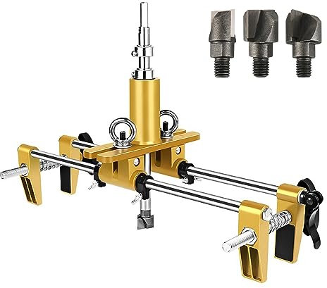 Türschloss Mortiser Kit Loch Säge,kyaoayo Türschloss Loch Öffner Kit mit 3 Stück Massivholz Wolfram Stahl klingen Holzbearbeitung Schlosser Mortising Jig Werkzeug zur Installation von Türen Schloss
