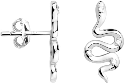 SOFIA MILANI - Damen Ohrringe 925 Silber - mit Zirkonia Steinen - Schlangen Ohrstecker - E2282