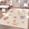 TT Home Waschbarer Teppich Krabbelmatte Babyzimmer Kinder rutschfest Flauschig Punkte, Farbe:Grün Beige Gelb, Größe:200x280 cm