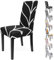 Zindoo Stuhlhussen 6er Set Groß Stretch Stuhlbezug, Schwarz Weiß Design Abnehmbarer Waschbar Stuhl Hussen für Hotels, Restaurants, Hochzeiten, Party Deko