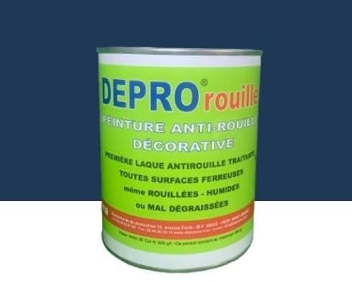 DEPROMA - Peinture professionnelle glycéro Fer Antirouille métaux 1KG - RAL 5003 bleu saphir