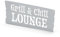 MaTaDa® Edelstahl Grillschild | Moderner Wandmontage Schild für Outdoor Küche | Silber, 39 cm x 17,5 cm
