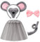 mefound 5Pcs Mouse Costume Accessory Set - Cute Animal Ears Tail Nose Bow Tie and Tutu Cosplay Costume Adults Kids Accessory Fancy Dress Party