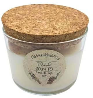 Vela Artesanal Cera de Soja Palo Santo Producto 100% Natural Hecho a Mano 125 gr. VADEINCIENSO