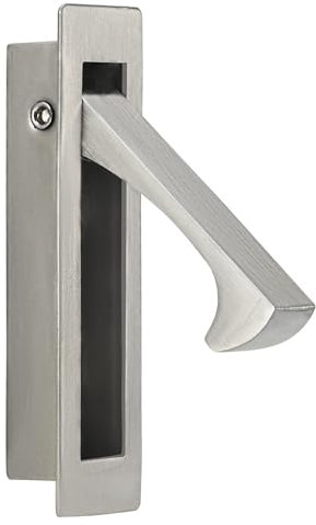 HOMOTEK Tirador de puerta de bolsillo empotrado, tirador de borde empotrado, tirador de dedo oculto, herrajes modernos de bolsillo para puerta corredera, 80 x 22 x 16 mm, acero inoxidable 304 (níquel