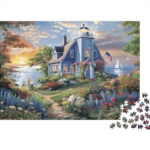 Beach House 3D-Puzzles 500 Teile Für Erwachsene Puzzles Für Erwachsene 500 Teile Puzzle Lernspiele Ungelöstes Puzzle 500pcs (52x38cm)
