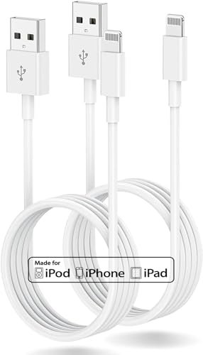 iPhone Charger Cable 2M,[Apple MFi Certified] 2Pack Long USB Charger Lead Lightning Cable, Original iPhone Charging Wire 6ft for Apple iPhone 14 Plus/13 Pro Max/12 Mini/11 Pro/6 Plus/5S/SE,iPad