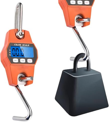 Bilancia sospesa, 300 kg, digitale con gancio, bilancia elettronica con display LCD, bilancia di sollevamento portatile con sensore di ricarica preciso per viaggi, vita familiare, valigia, pesca