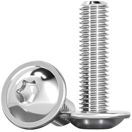 Drenky Vis Torx 20 Pièces, M6x30mm à Tête Plate Avec Bride ISO 7380-2 Acier Inoxydable A2 V2A, Filetage Complet
