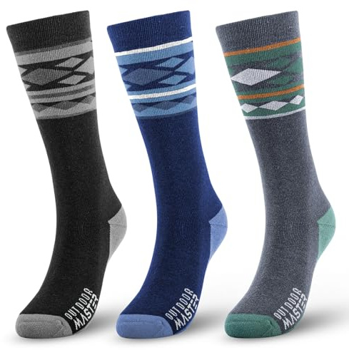OutdoorMaster Merino Wool Ski Socks for Men & Women, Unisex Thermal Winter Warm Snowboarding Socks for Cold Weather