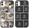 Yoedge Personalised Phone Case for iPhone 12 Mini 5.4 inch, Custom Photo Design Flexible Soft Silicone Customized Rubber Shockproof Cover, Personalize with 7 Image Collage for Girls Women, Black