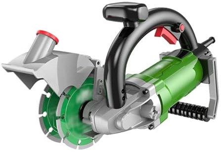 NEYTIIR Machine à rainurer à Angle Droit à Une Main, Machine de découpe de rainure Murale de Moulage Unique avec Profondeur de Coupe réglable, Machine à rainurer électrique à Double Lame de scie