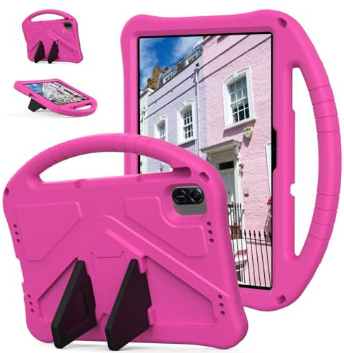 Unichthy Kids Case for Honor Pad X8a 11 Inch 2024 Kids-friendly Protective Cover with Handle Stand Lightweight Shockproof Cover for Honor Pad X8a 2024 Tablet Deep Pink