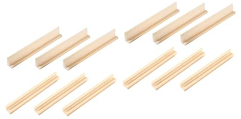 QUMIIRITY 12 STK Domino-Ständer Halter Fach Domino-Basen Stand Domino-Zug-Halter Spielkarten Stehen holzspielsachen dominoständer aus Holz selber Machen Halter anzeigen Domino-Tabletts