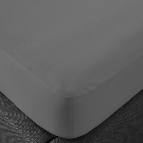 Lions Super King Mattress Protector - Extra Deep 30 cm Fitted Bed Cover, Ultra Soft Anti Allergy Premium Terry Cotton, Breathable, All Around Button Closure, Charcoal