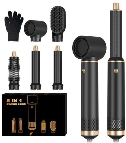 Cepillo Secador de Pelo Air Styler 5 en 1, Moldeador de Pelo, Automático de Rizado de Aire, Hair Styler, Dar Volumen, Doblar, Suavizar, Secar el Cabello