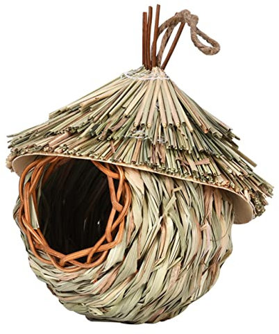 BESPORTBLE - Aus Stroh Wasserlinsen Lebende Pflanze Für Aquarium Kleiner Hausbausatz Vogelhäuschen Für Draußen Verschleißfestes Vogelnest Zartes Vogelhaus -Nest Gras